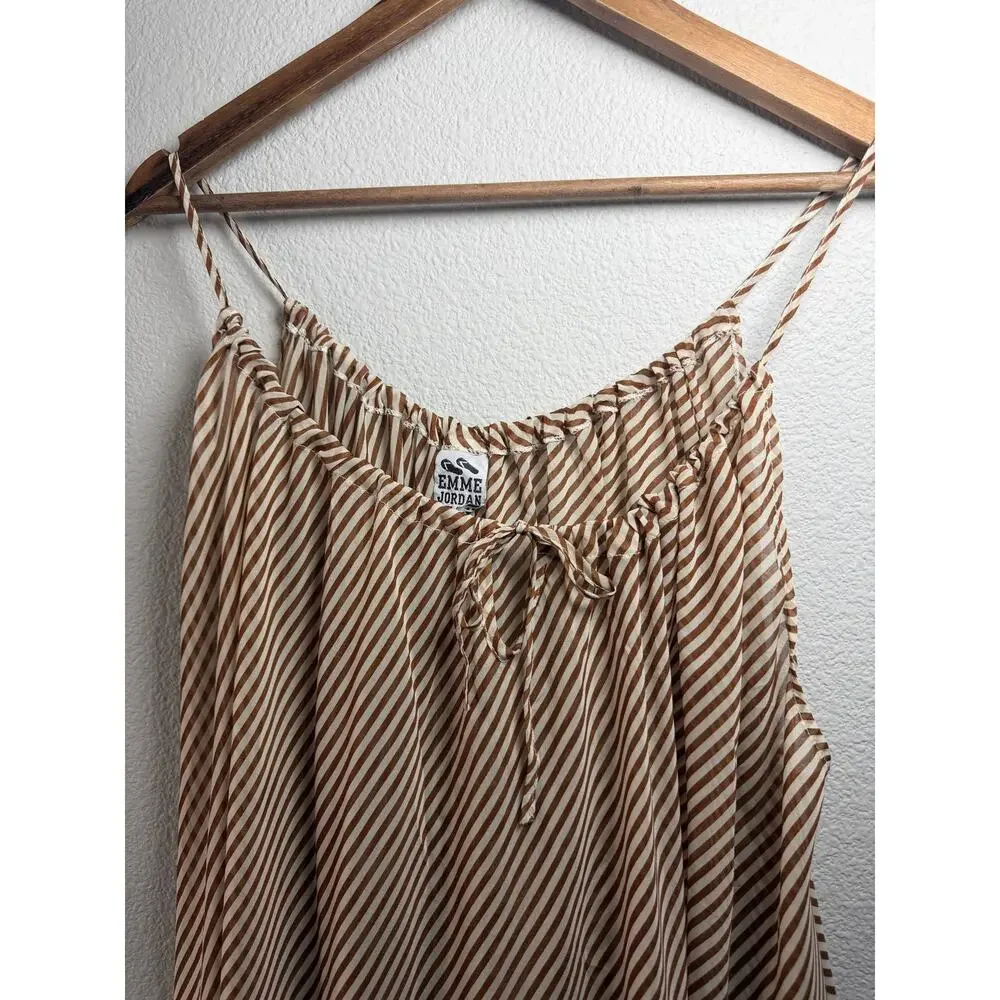 Emme Jordan Beach Striped Asymmetrical Handkerchief Caftan Dress L Oversized